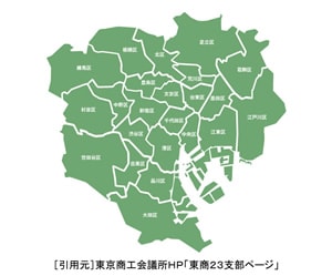 「東京２３区」の地図