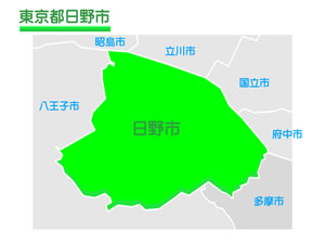 東京都日野市のイラスト地図