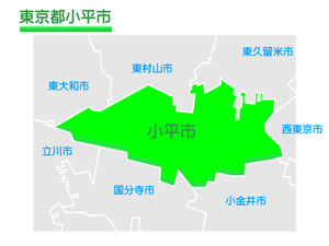東京都小平市のイラスト地図