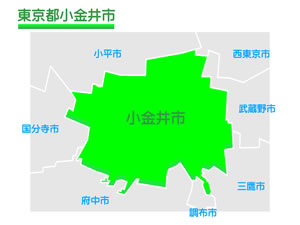 東京都小金井市のイラスト地図