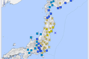 昭和５３年宮城県沖地震の震度分布図