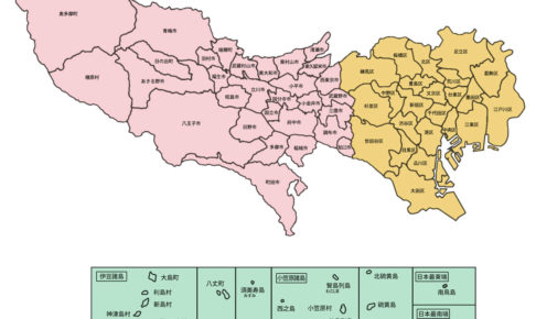 島しょ部を含む東京都地図
