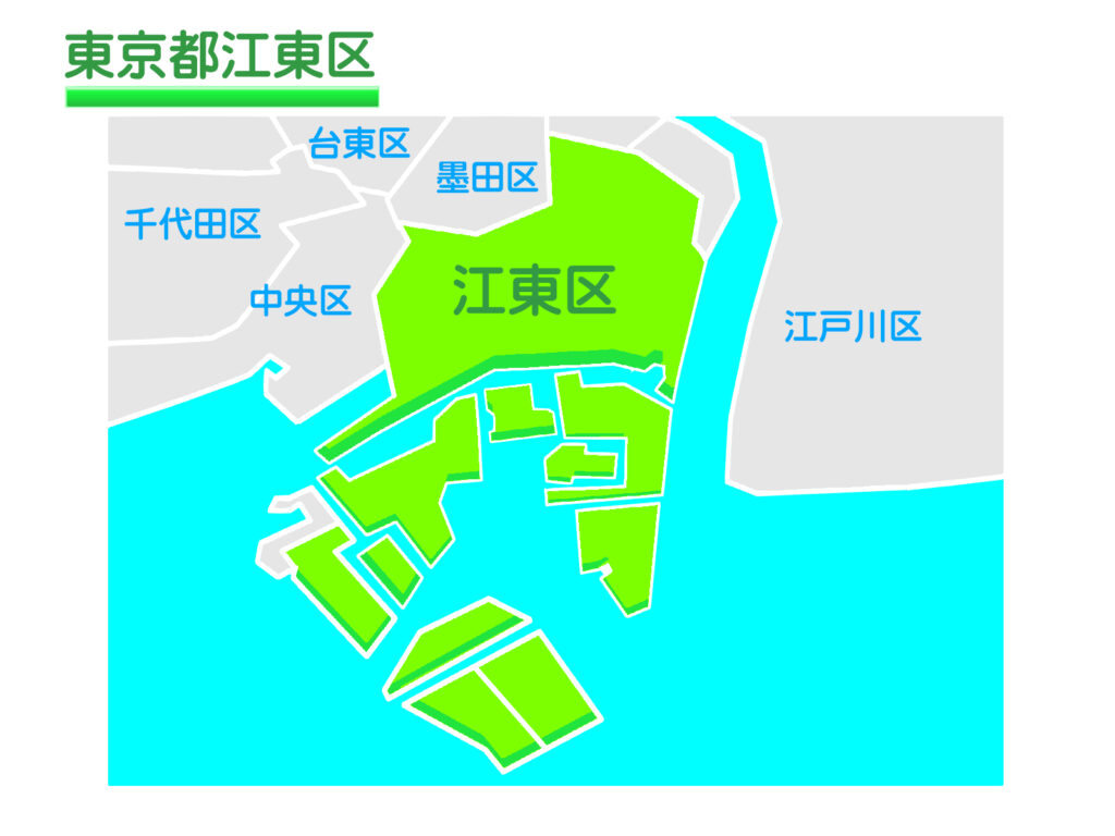 東京都江東区のイラスト地図