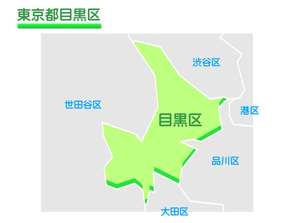 東京都目黒区のイラスト地図