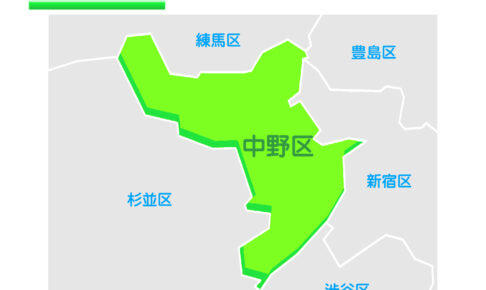 東京都中野区のイラスト地図