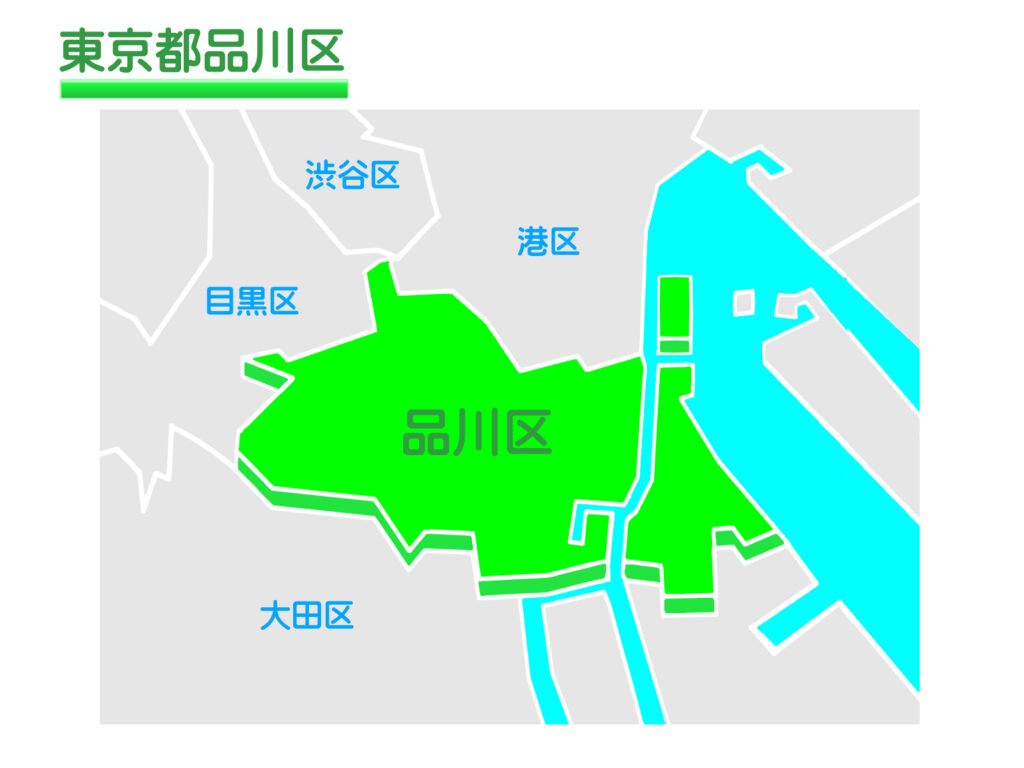 東京都品川区のイラスト地図