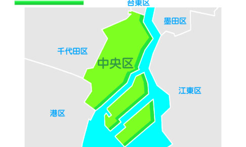東京都中央区のイラスト地図