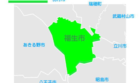 東京都福生市のイラスト地図