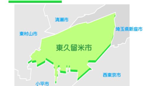 東京都東久留米市のイラスト地図