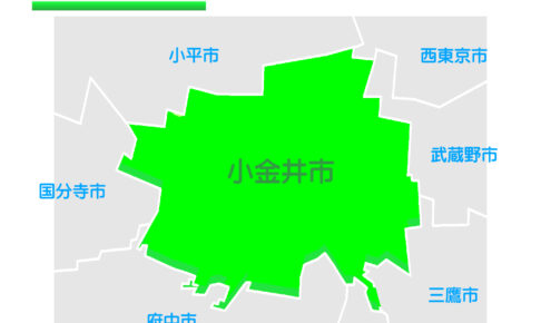 東京都小金井市のイラスト地図