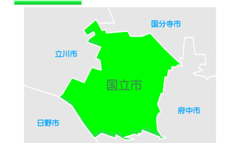 東京都国立市のイラスト地図