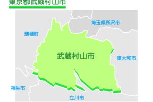 東京都武蔵村山市のイラスト地図