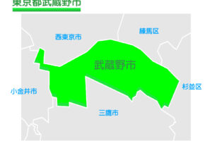 東京都武蔵野市のイラスト地図
