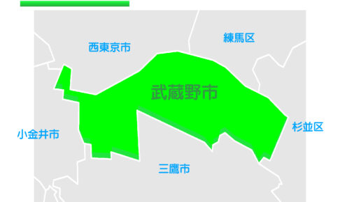 東京都武蔵野市のイラスト地図
