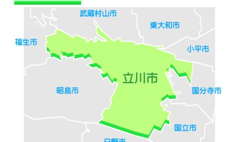 東京都立川市のイラスト地図