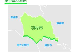 東京都羽村市のイラスト地図